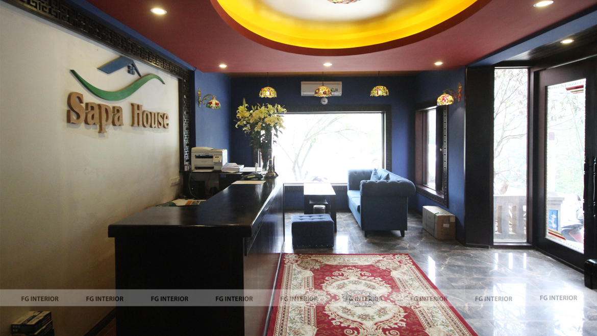 Thiết kế nội thất Pearl Hotel tân cổ điển kết hợp với phong cách phối màu color block 