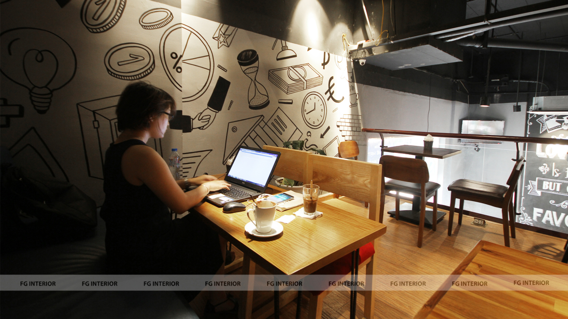 Phong cách thiết kế nội thất hiện đại Á Đông tại The cafein 17T11 Nguyễn Thị Định